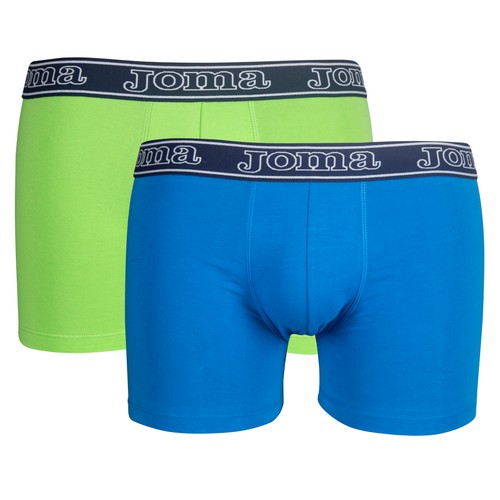 Pack de 2 calzoncillos bóxers de algodón para hombre JOMA, color verde/azul, talla XL.
