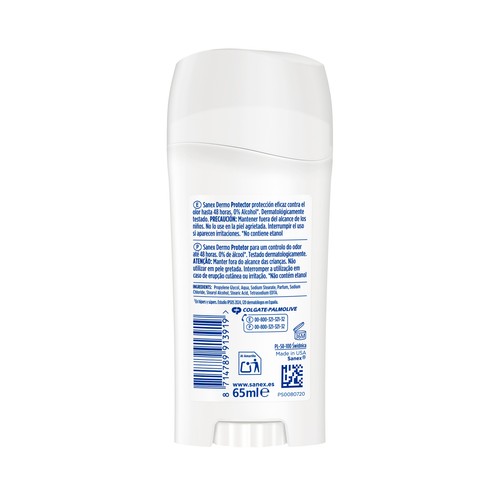 SANEX Dermo protector Desodorante en stick unisex con protección anti olor de hasta 48 horas 65 ml.
