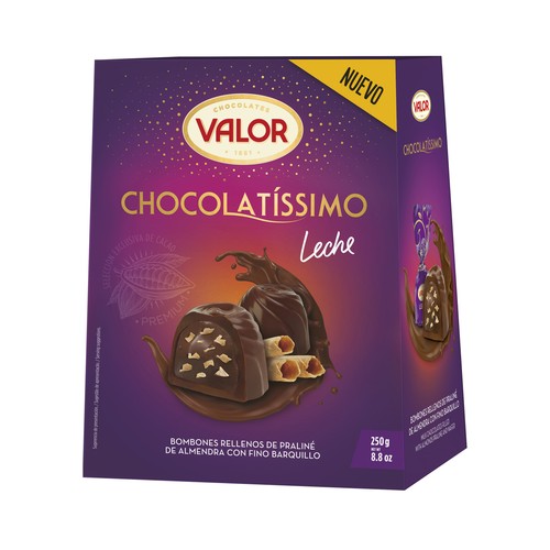 VALOR Bombones de chocolate con leche chocolatíssimo 250 g.
