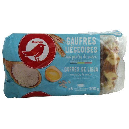 Gofres de Lieja con perlas de azúcar PRODUCTO ALCAMPO 300G.