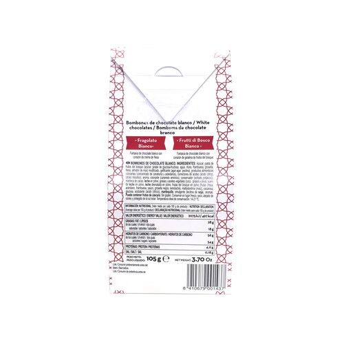 TRAPA Bombones blancos con frutos rojos 105 g.