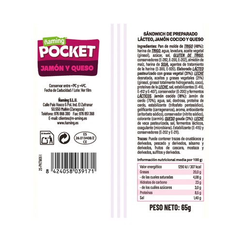 ÑAMING Pocket de jamón y queso