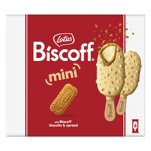 Imagen de LOTUS Biscoff Mini bombón de chocolate blanco y caramelo 6 x 60 ml.