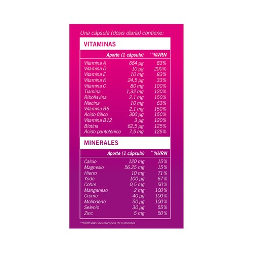 ONEVIT Multivitamínico (13) y multiminerales (11) especial mujer 45 uds.