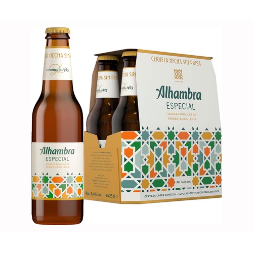 Cerveza ALHAMBRA LAGER SINGULAR pack 6 uds x 25 cl.