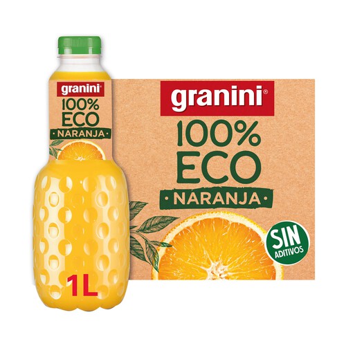 GRANINI Zumo de naranaja 100 % ecológico, sin aditivos GRANINI 1 L.