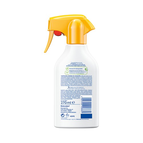NIVEA Sun kids sensitive Spray solar extra resistente al agua y con FPS 50+ (muy alta) 270 ml.