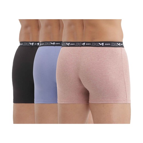 Lote de 3 calzoncillos bóxer de algodón para hombre DIM Coton Stretch, talla XXL.