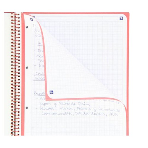 Cuaderno tamaño A4, 80 hojas de cuadrículas de 5 x 5, tapa extradura, color blanco, OXFORD.