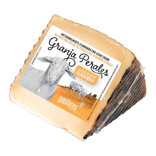 GRANJA PERALES Queso semicurado de oveja, cuña 225 g.