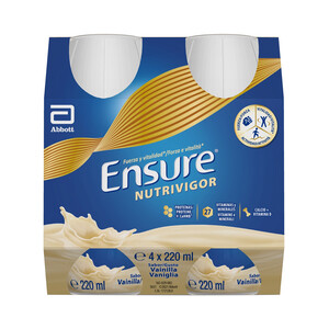 Imagen de ENSURE Nutrivigor Complemento nutricional para adultos, listo para beber con sabor a vainilla 4 x 220 ml.
