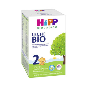 HIPP Leche (2) de continuación ecológica con Omega-3 (ALA) y calcio, a partir de 6 meses HIPP Biológico 600 g.