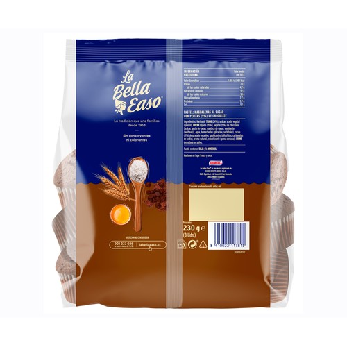 LA BELLA EASO Magdalena de chocolate 230 gr.
