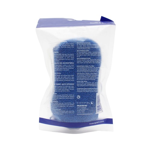 SUAVIPIEL Esponja de baño hipoalergénica de microfibra extra suave para todo tipo de pieles SUAVIPIEL.