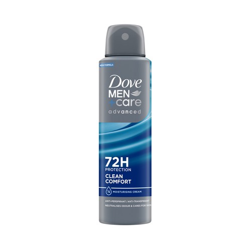 DOVE Men + care advanced Desodorante spray para hombre antitranspirante hasta 72 horas 150 ml.