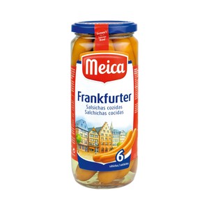Salchichas cocidas Frankfurter 6 uds. frasco de 540 g.