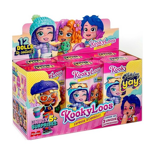 Holiday Yay Surprise! Muñeca coleccionable + accesorios de moda, ropa, zapatos y juguetes, con 3 expresiones divertidas