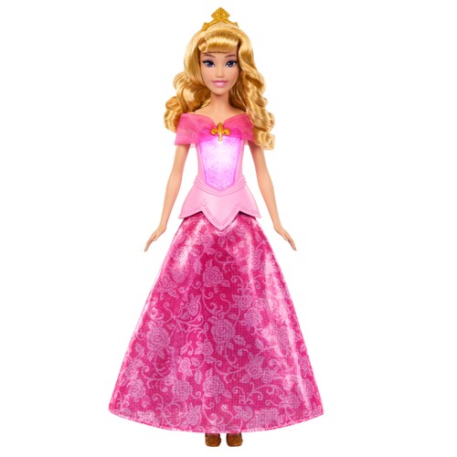 DISNEY Princesa Aurora, vestido cambia de rosa a azul, MATTEL