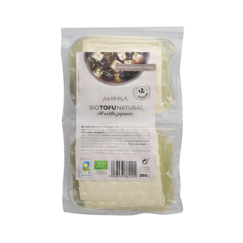 AHIMSA Tofú fresco ecológico AHIMSA 380 g.