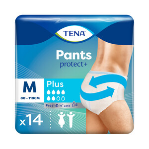 Imagen de TENA Pants protect+ Pañal de incontinencia unisex para adultos para perdidas severas de orina, talla M (80-110 cm) 14 uds.