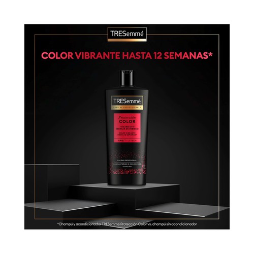 TRESEMMÉ Protección color Champú con esencia de hibisco y filtro UV, para cabellos teñidos o con mechas 685 ml.