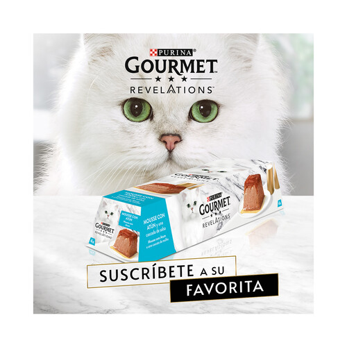 PURINA GOURMET Alimento gatos húmedo, mousse con atún PURINA GOURMET 4 uds. x 57 g.