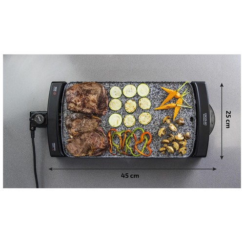 Plancha de asar CECOTEC Rock and Water 2500, 2150W, piedra Rockstone 45x25cm.