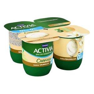 ACTIVIA Bífidus cremoso, desnatado (0% materia grasa) y con sabor a vainilla de Madagascar Cremoso 0% de Danone 4 x 120 g.