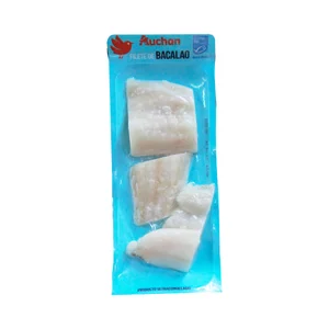 AUCHAN Filetes de bacalao ultracongelados y con piel 360 g. Producto Alcampo