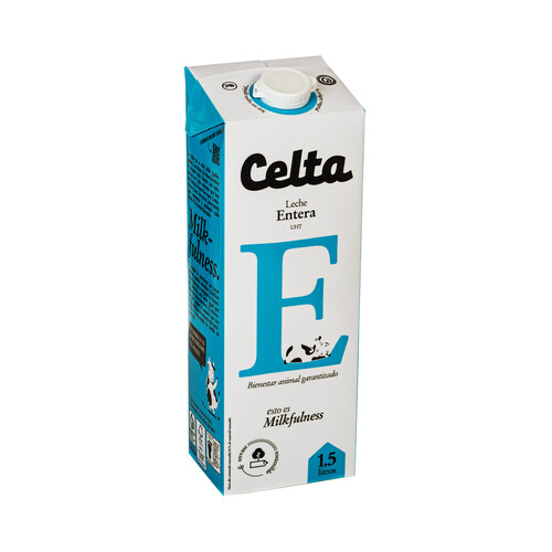 CELTA Leche entera de vaca con bienestar animal garantizado CELTA 4 x 1.5 l.