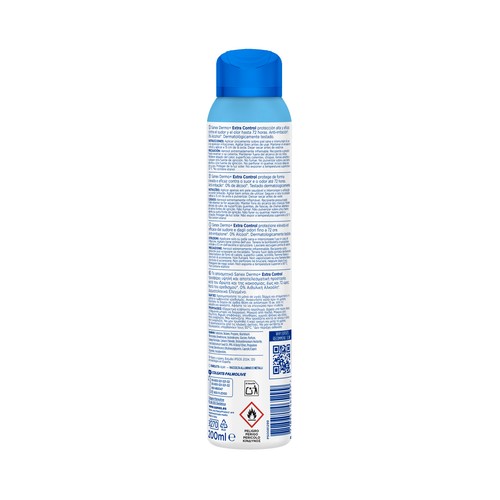 SANEX Dermo+ extra control Desodorante en spray unisex antitranspirante hasta 72 horas 200 ml.