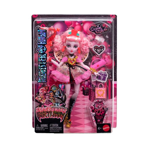 Monster High Cumplespantos Cupid Asteria, Muñeca de fiesta con alas y accesorios románticos +4 Años MATTEL