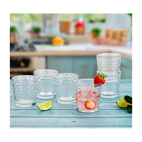 Set de 6 vasos 26cl, transparente, Square QUID.
