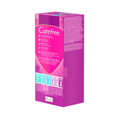 CAREFREE Plus long Salvaslips (protegeslips) extra-largos con fresca fragancia 40 uds.
