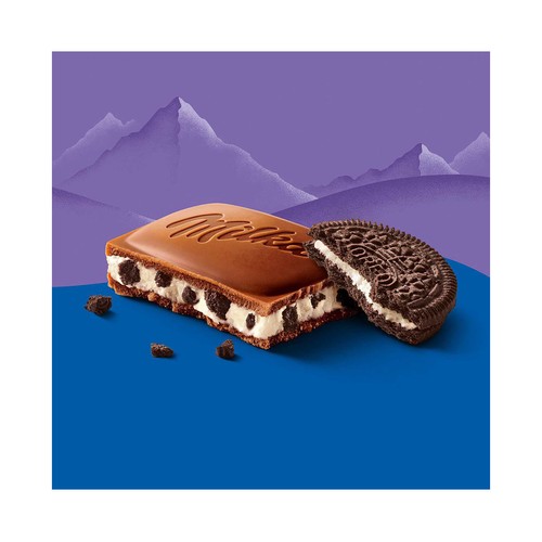 MILKA Chocolate con leche y trozos de galleta Oreo 100 g.