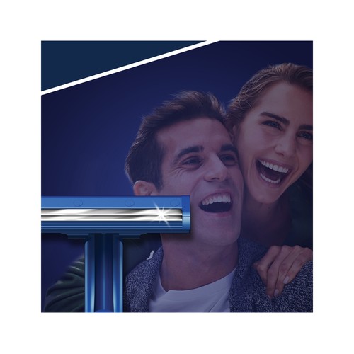 GILLETTE Máquina de afeitar desechable con cabezal fijo de doble hoja GUILLETTE Blue II 40 uds.