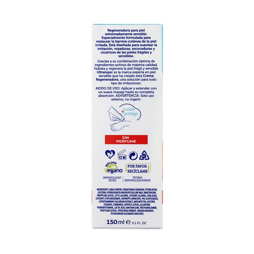 INSTITUTO ESPAÑOL Crema hidratante y restauradora multiusos sin perfume,