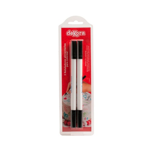 DEKORA Rotulador comestibles de color negro 2 Uds.