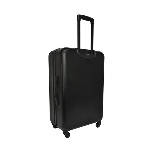 Maleta grande tipo trolley rígido 4 ruedas 75cm negro. PULGAR