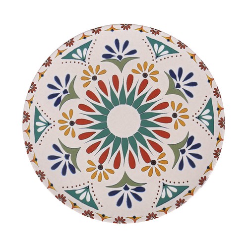 Plato llano de loza decorada acabado brillo, 26cm. Coimbra SANTA CLARA.