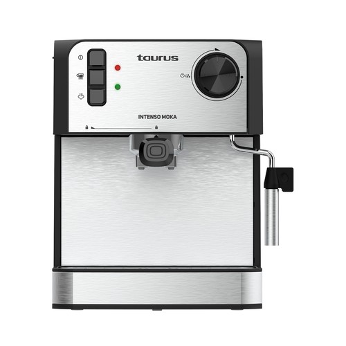 Cafetera expresso TAURUS CM851X, 850W, presión 20bar, 2 tazas, café molido, capacidad 1,6L.