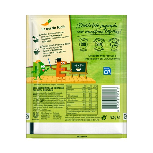KNORR Sopa de letritas KNORR 82 g.