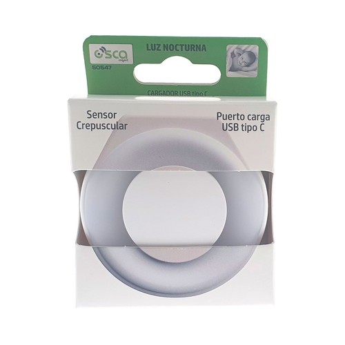 Luz guía LED sensor crepuscular USB C 0,25W 2700K. OSCA CONNECT
