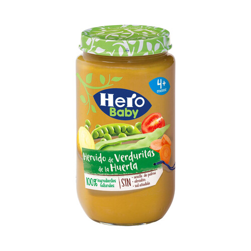 HERO Baby Tarrito con textura suave de hervido de verduras de la hueta, a partir de 4 meses 235 g.