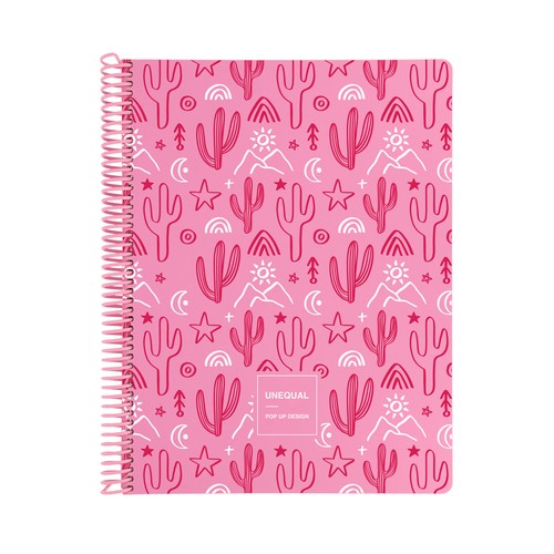 Cuaderno A4 120 hojas 90 gr 5x5 5 bandas Unequal Pop surtido. GRAFOPLÁS
