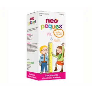 NEO PEQUES Crecimiento Complemento alimenticio a base de vitaminas y minerales, sabor naranja 150 ml.