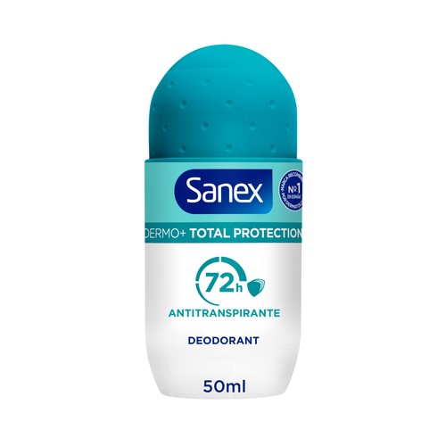 SANEX Dermo+ total protection Desodorante roll on para mujer antitranspirante hasta 72 horas 50 ml.