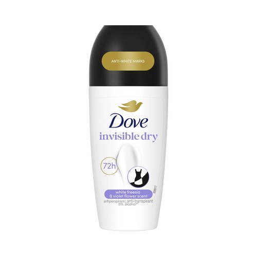 DOVE Advanced care invisible dry Desodorante roll on para mujer que no deja manchas en nuestra ropa 50 ml.
