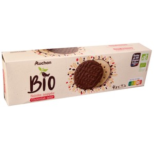PRODUCTO ALCAMPO Bio Galleta cubierta de chocolate negro ecológico 200 g.