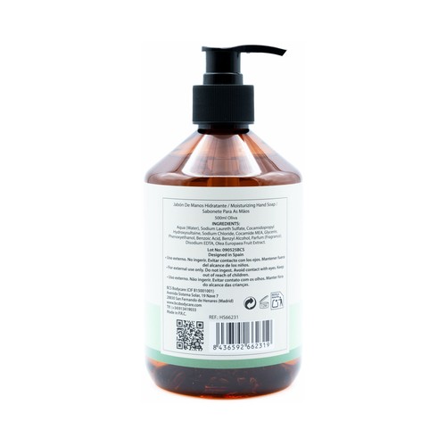 BECASAN Nature Jabón de manos líquido hidratante con aroma a oliva 500 ml.